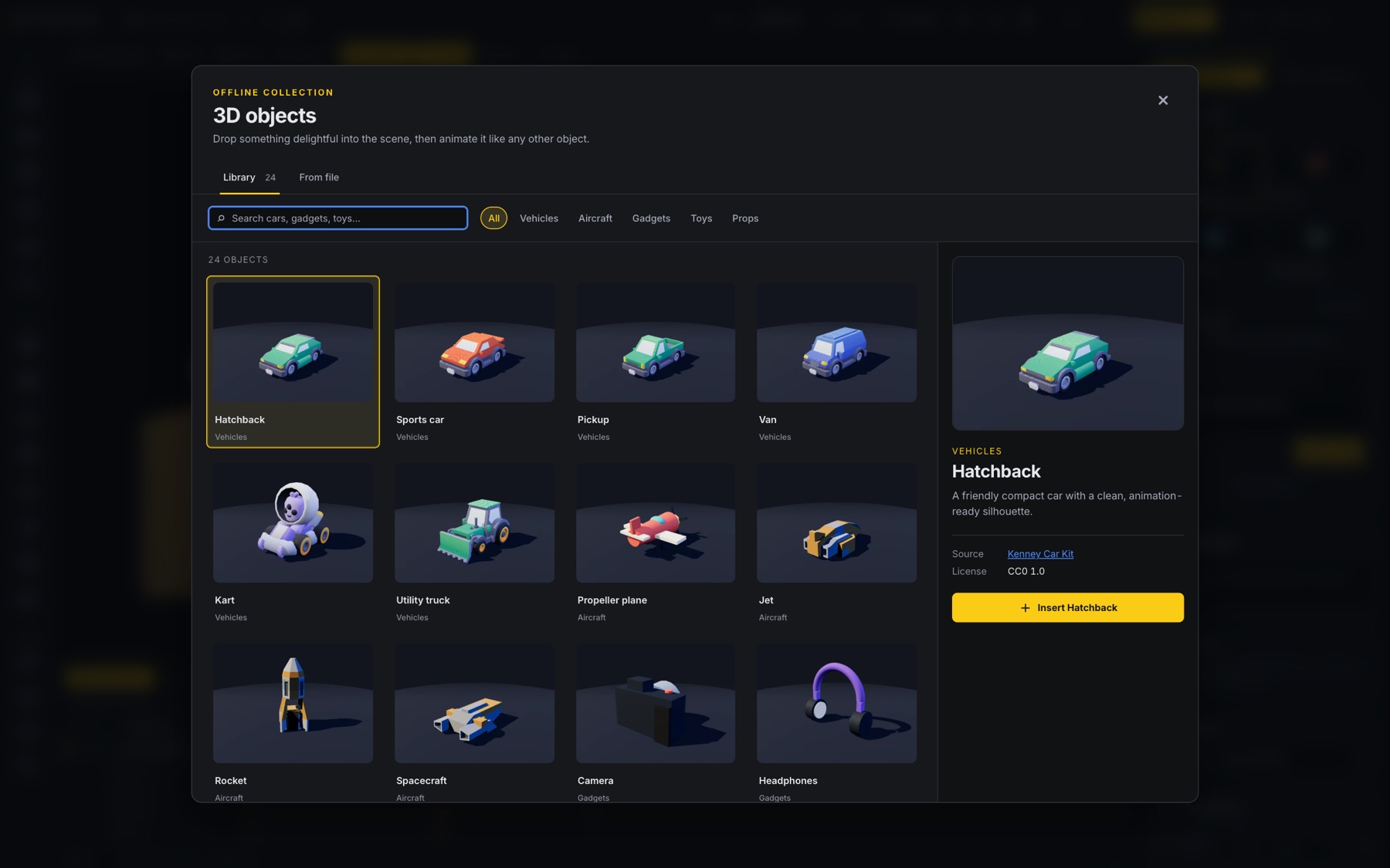 The 3D object library